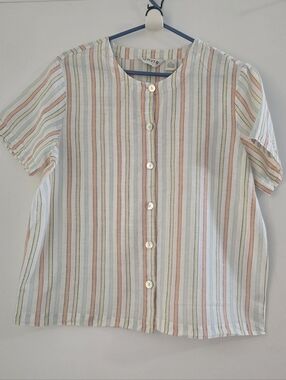 Orvis Short Sleeve Linen Blend Button-Up Shirt